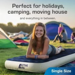 Single Camping Air Bed – Navy/White -Camping Products Store ke0160c9288cb4396f815e970710f66df