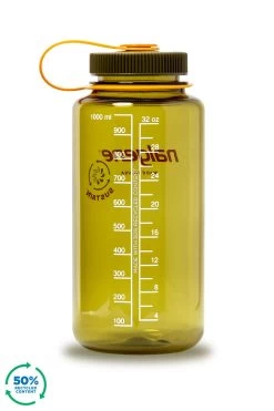 Nalgene 1L Wide Mouth Sustain Water Bottle - Made From 50% Plastic Waste -Camping Products Store kff1d49a1045305647639cabdb232c8a5